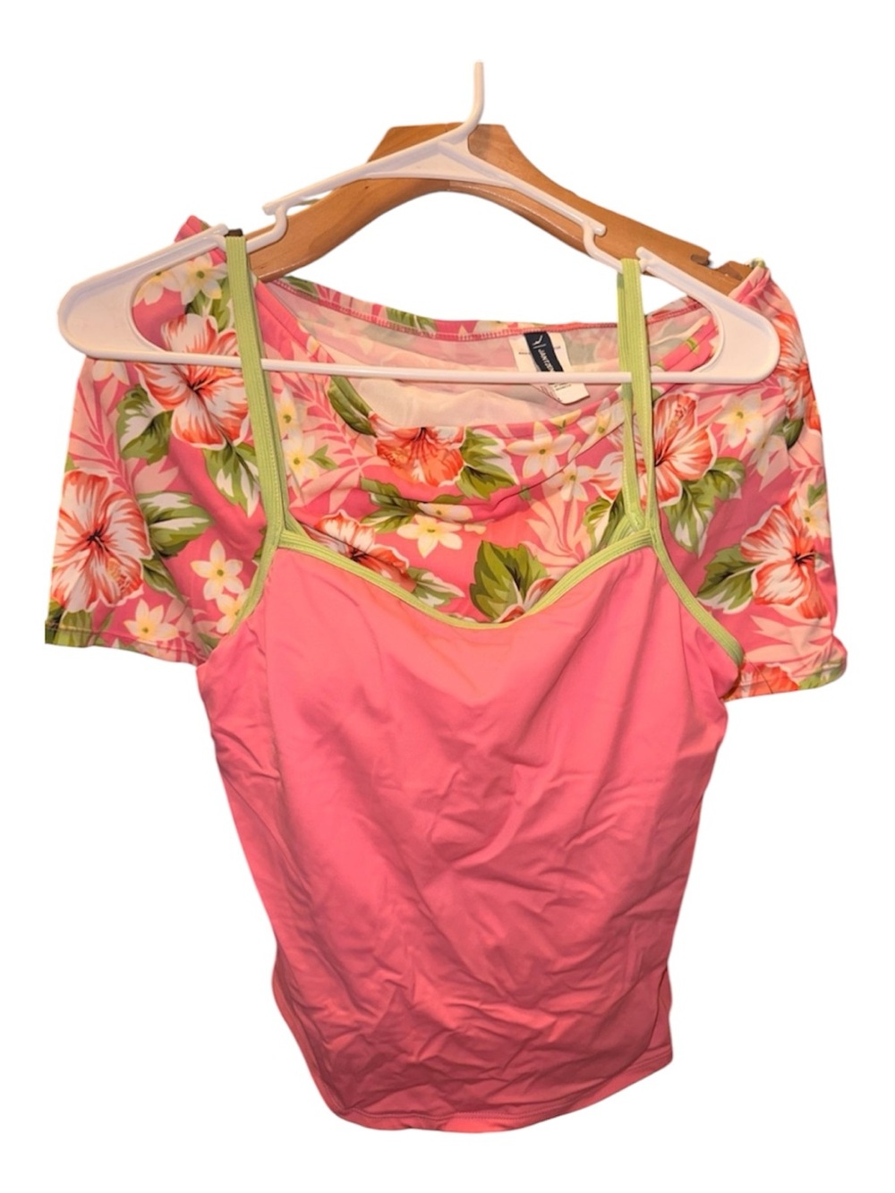 FINAL SALE! Jantzen Swim Wear Hibiscus Palm Floral Design Large DELETE 6/20
